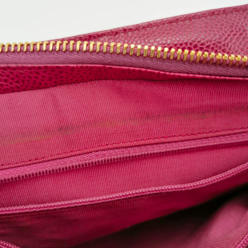 Chanel Vintage Deep Pink Diamond Quilted Caviar Leather Tote Bag Gold Hardware