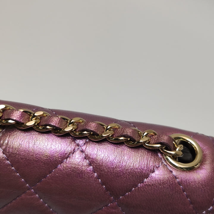 Chanel Classic CC Turn-Lock Phone Flap Bag Iridescent Metallic Copper Lambskin Gold Hardware