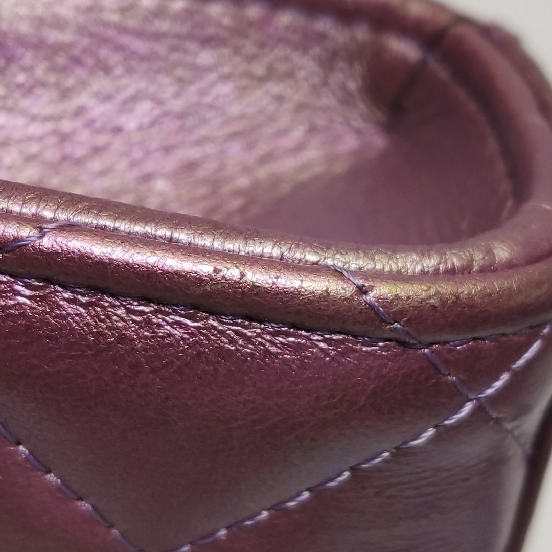 Chanel Classic CC Turn-Lock Phone Flap Bag Iridescent Metallic Copper Lambskin Gold Hardware