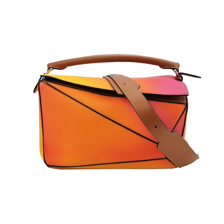 Loewe Limited Edition Calfskin Medium Puzzle Bag Orange Sunset