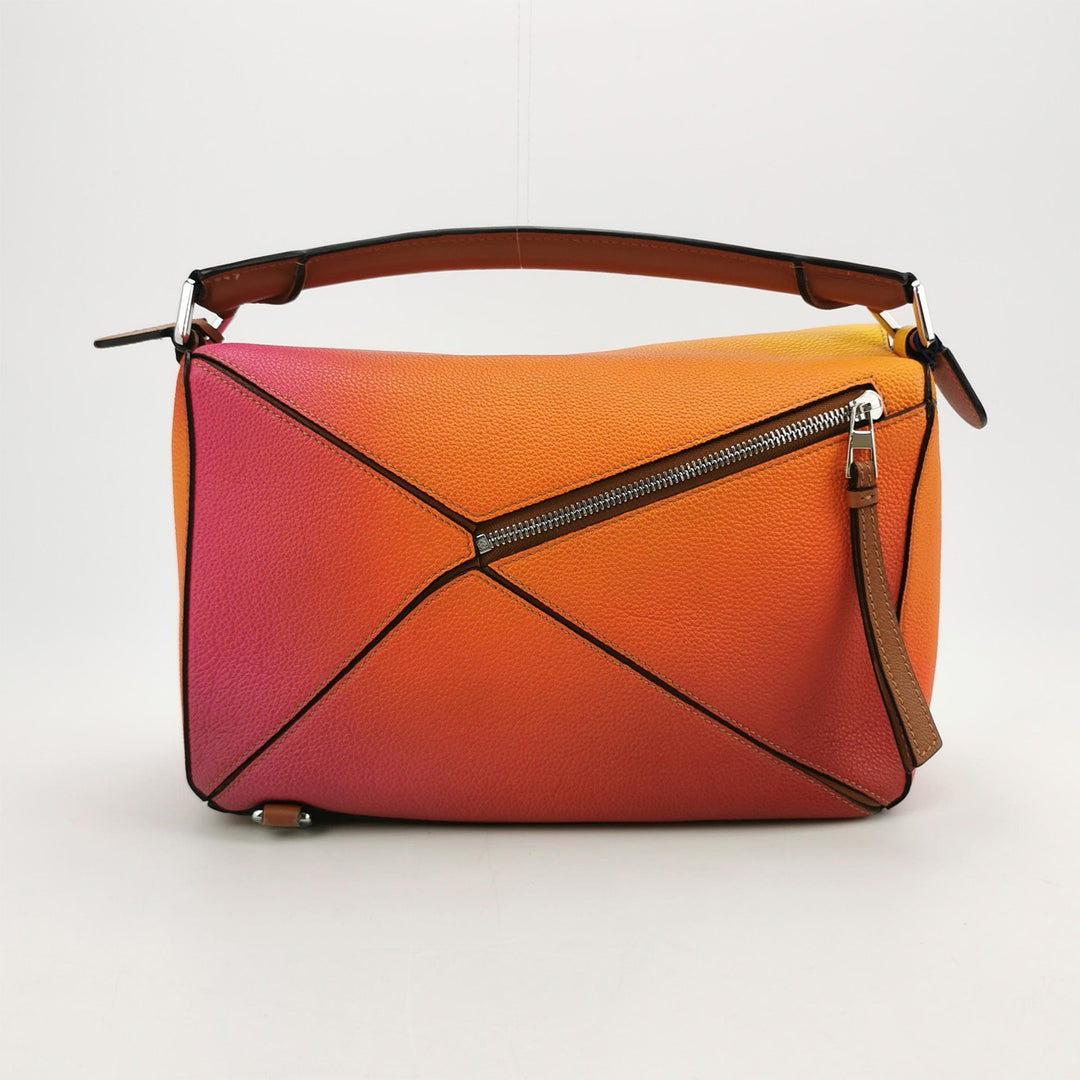 Loewe Limited Edition Calfskin Medium Puzzle Bag Orange Sunset