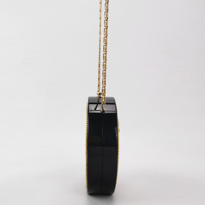 Chanel Owl Minaudiere in Black Plexiglass and Gold-Toned Hardware