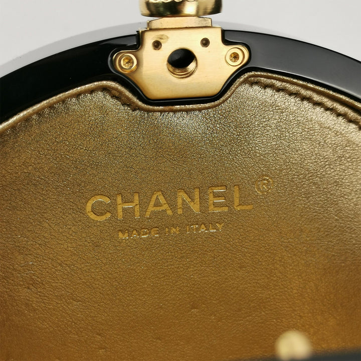 Chanel Owl Minaudiere in Black Plexiglass and Gold-Toned Hardware