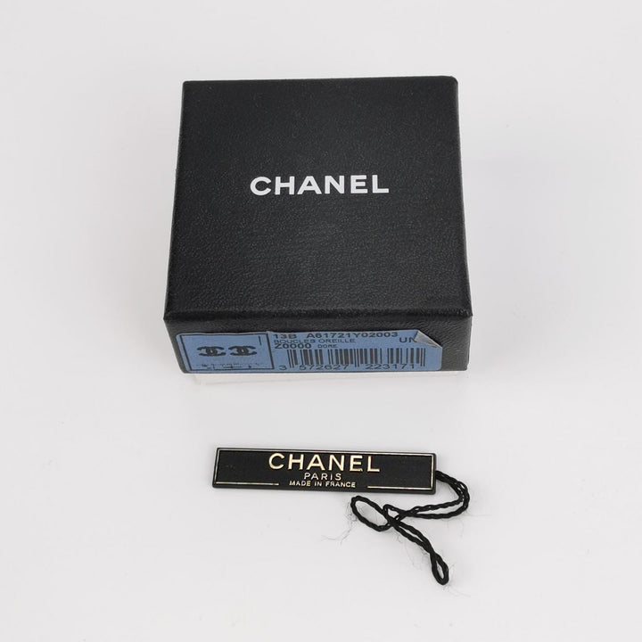 Chanel Crystal Multi Chain CC Earrings Gold