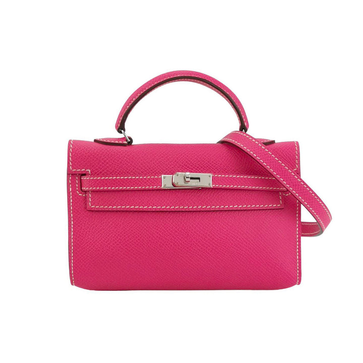 Hermes Tiny Kelly Epsom Silver Hardware E5 Candy Pink Square O