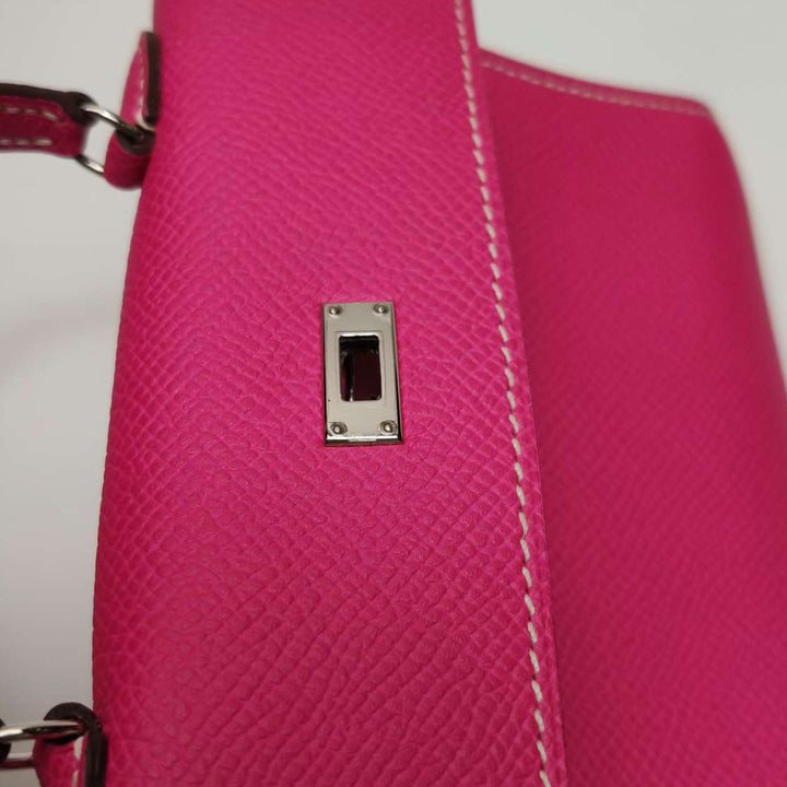 Hermes Tiny Kelly Epsom Silver Hardware E5 Candy Pink Square O