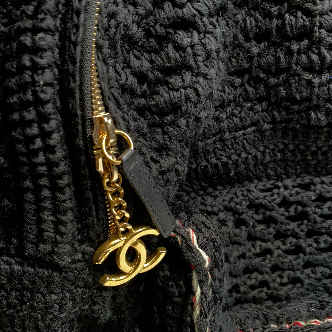 Chanel Cayo Coco Backpack in Black Crochet