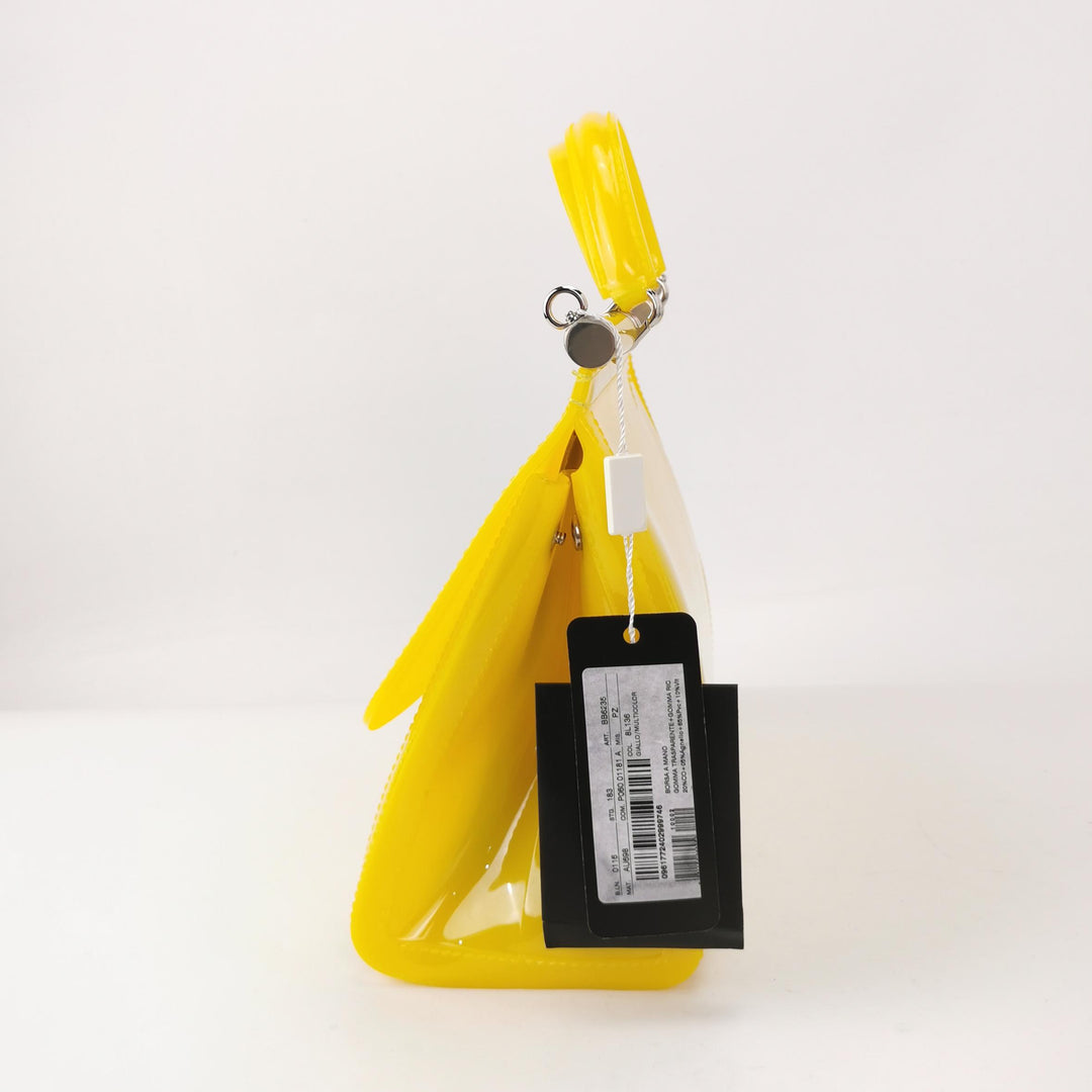 Dolce & Gabbana Medium Miss Sicily Jelly Bag Yellow Translucent PVC Silver Hardware