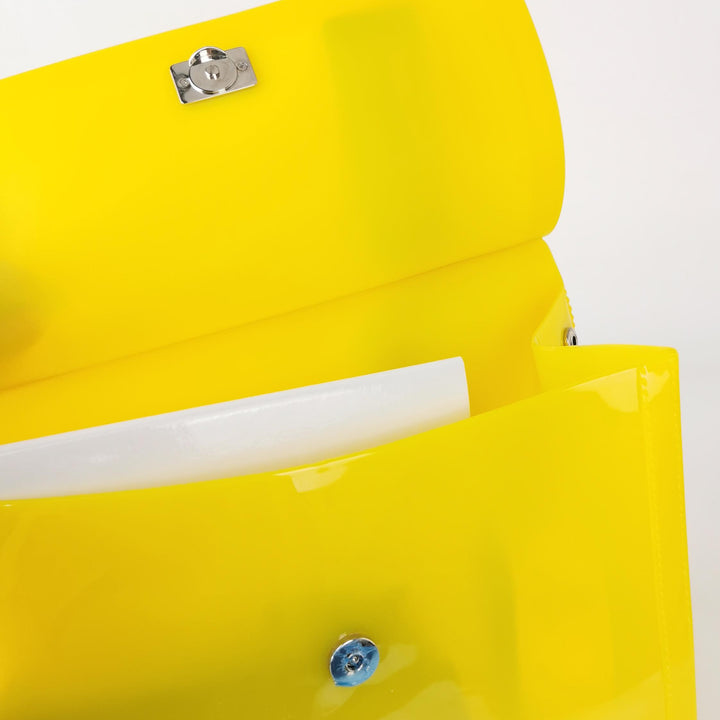 Dolce & Gabbana Medium Miss Sicily Jelly Bag Yellow Translucent PVC Silver Hardware