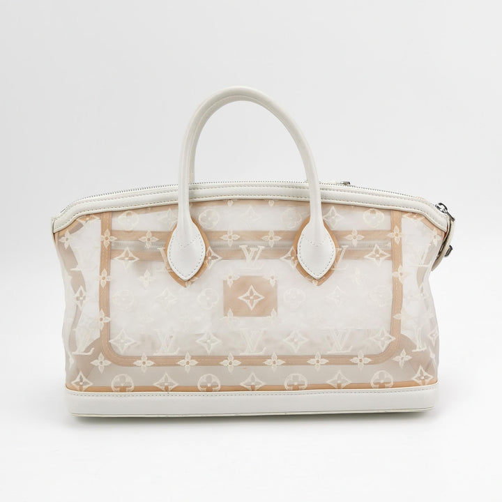 Louis Vuitton Limited Edition Monogram Transparence Lockit East-West Bag White Mesh Silver Hardware