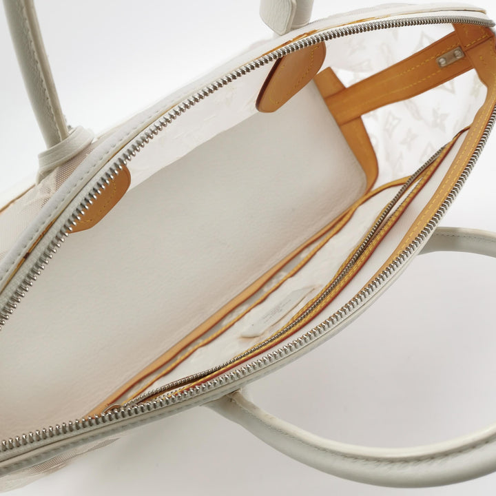 Louis Vuitton Limited Edition Monogram Transparence Lockit East-West Bag White Mesh Silver Hardware