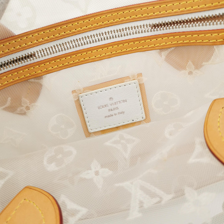 Louis Vuitton Limited Edition Monogram Transparence Lockit East-West Bag White Mesh Silver Hardware