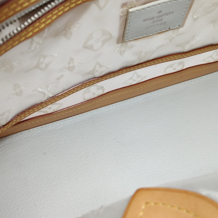 Louis Vuitton Limited Edition Monogram Transparence Lockit East-West Bag White Mesh Silver Hardware