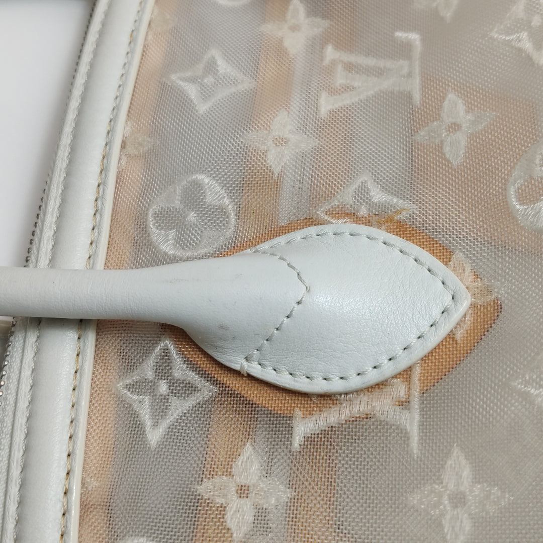 Louis Vuitton Limited Edition Monogram Transparence Lockit East-West Bag White Mesh Silver Hardware