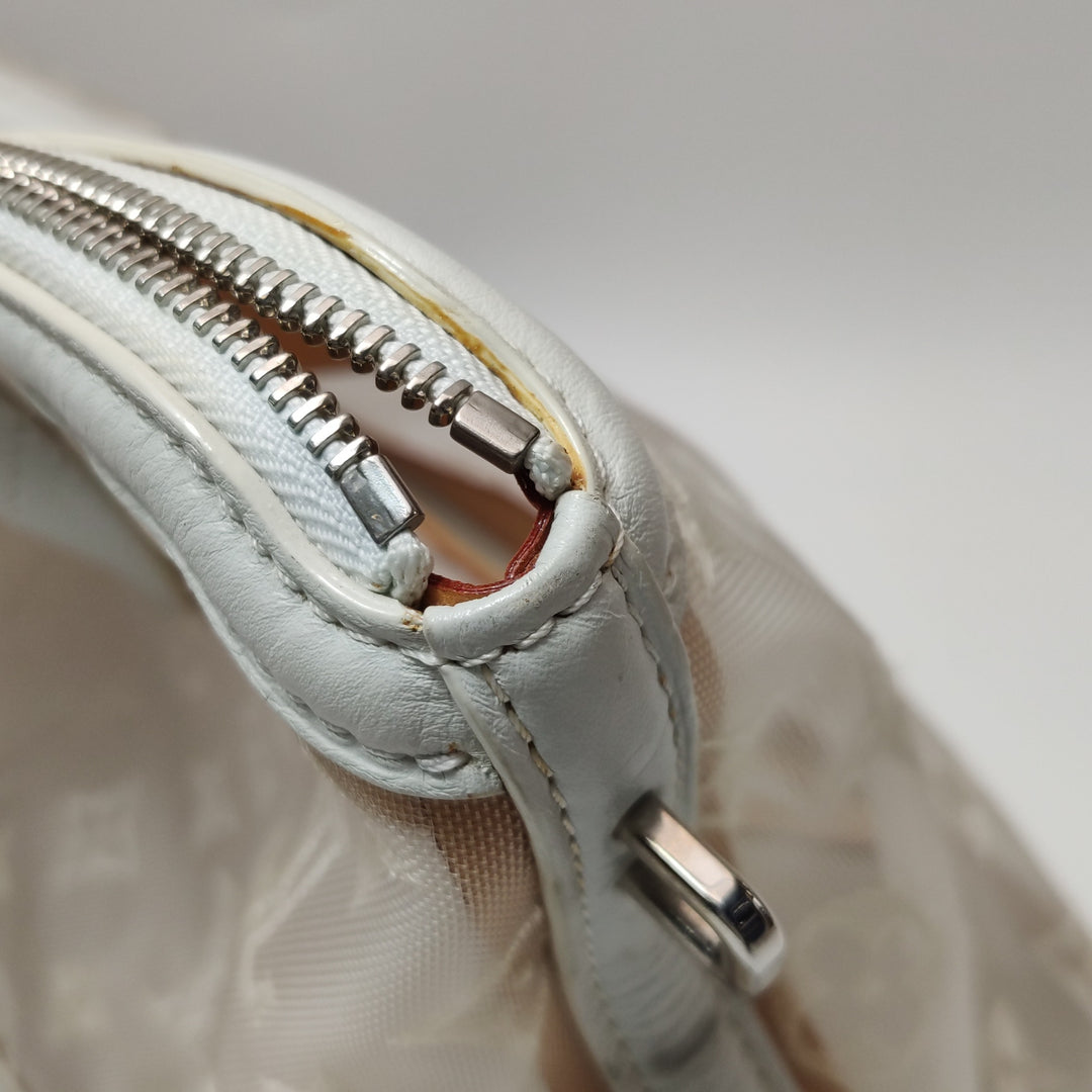 Louis Vuitton Limited Edition Monogram Transparence Lockit East-West Bag White Mesh Silver Hardware