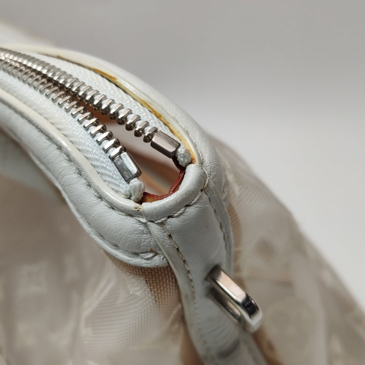 Louis Vuitton Limited Edition Monogram Transparence Lockit East-West Bag White Mesh Silver Hardware