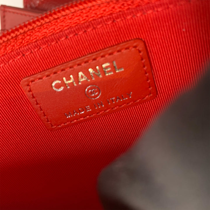 Chanel Travel Wallet in Red Caviar Quilted with Coin Pouch and Card Holder