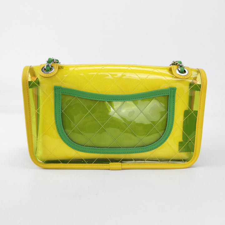 Chanel Medium Coco Splash Flap Bag Multicolor Tinted PVC Pastel Lambskin Silver Hardware