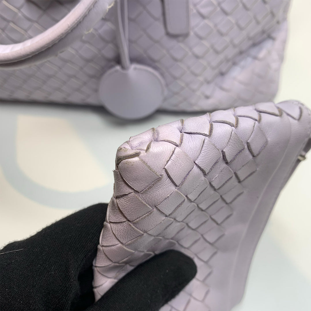 Bottega Veneta Roma Tote in Purple Intrecciato Leather