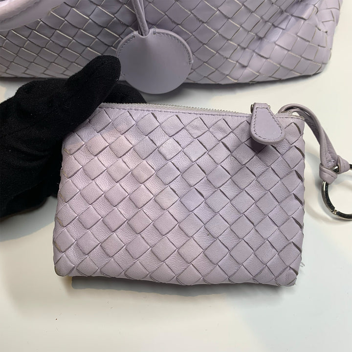 Bottega Veneta Roma Tote in Purple Intrecciato Leather