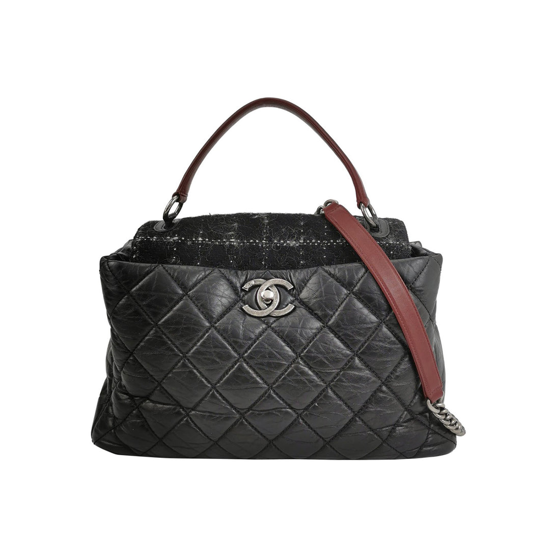 Chanel Portobello Tote Black Aged Calfskin Tweed Bag