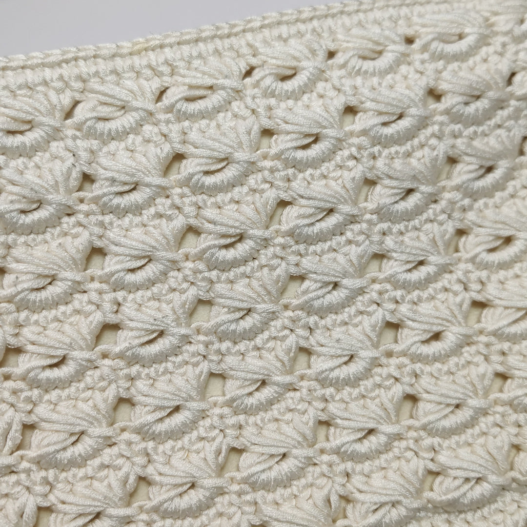 Chanel Crochet Camellia Flap Bag in White