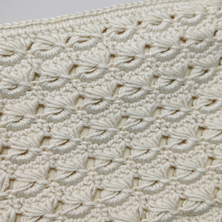 Chanel Crochet Camellia Flap Bag in White