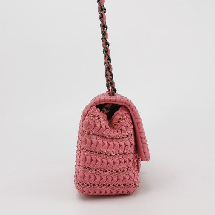 Chanel Mini Pink Crochet Embroidered Bag