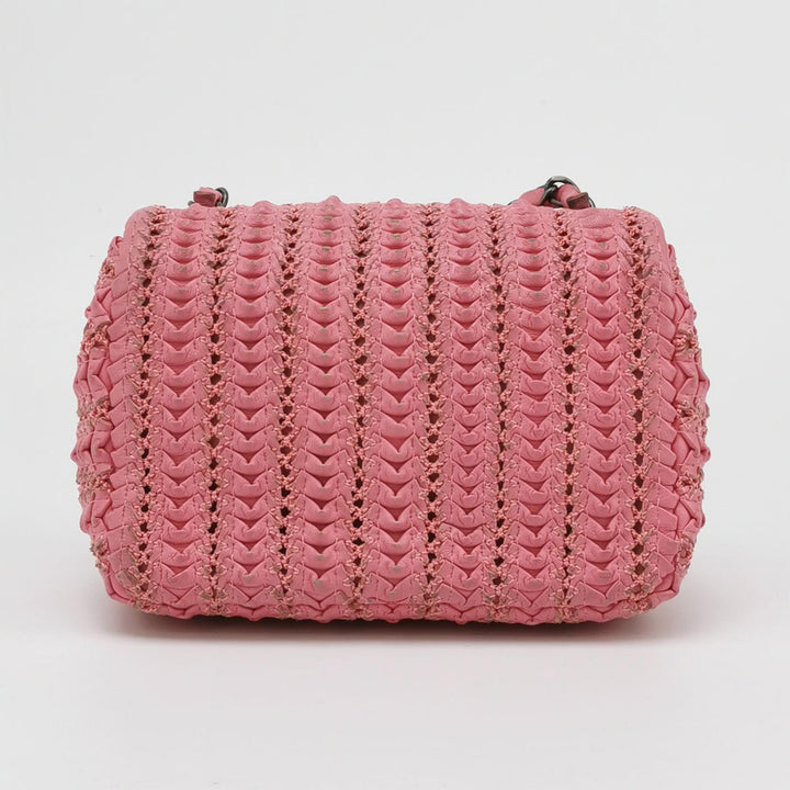 Chanel Mini Pink Crochet Embroidered Bag