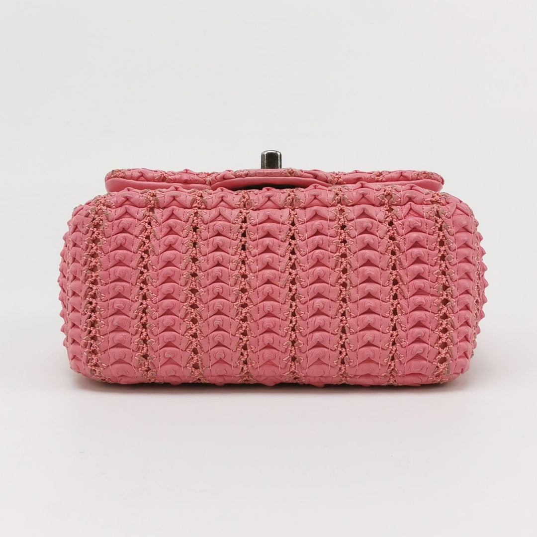 Chanel Mini Pink Crochet Embroidered Bag