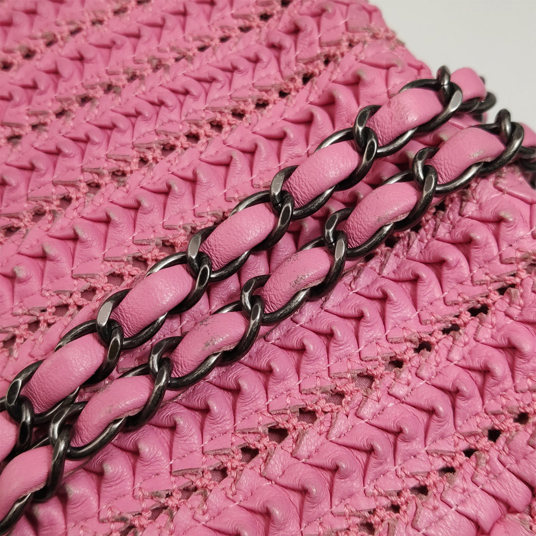 Chanel Mini Pink Crochet Embroidered Bag