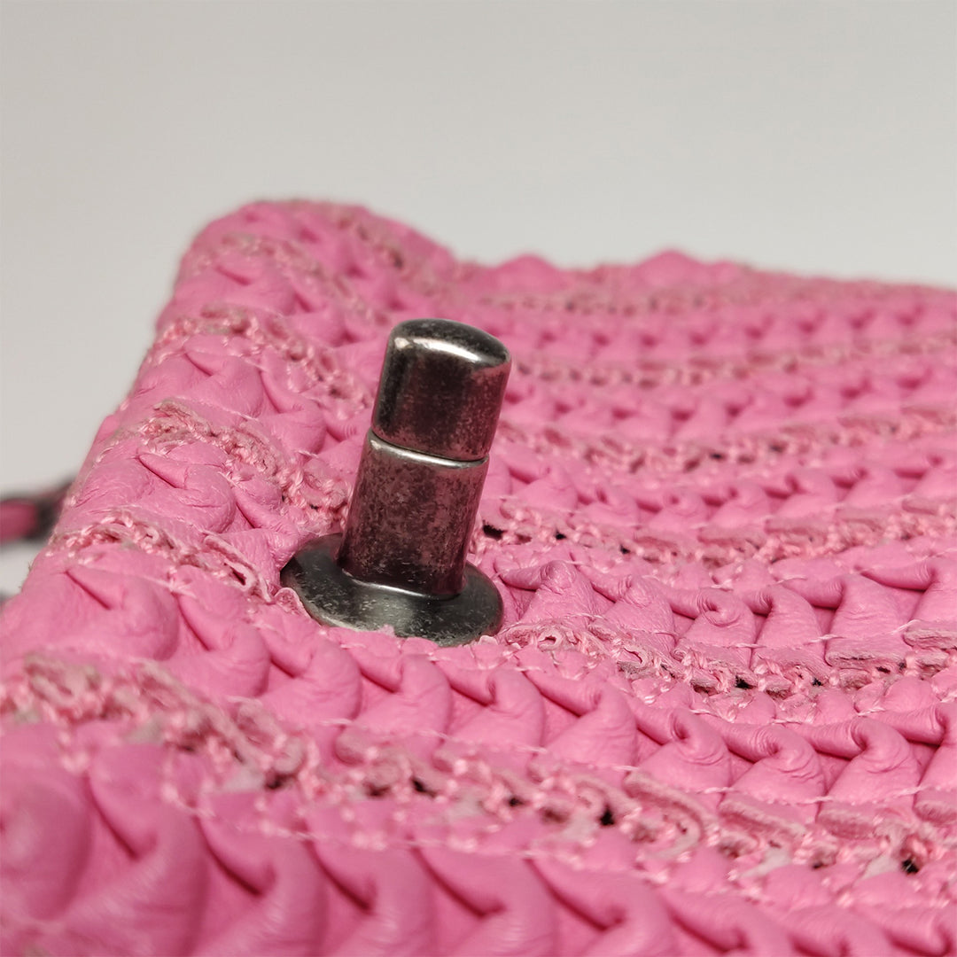 Chanel Mini Pink Crochet Embroidered Bag