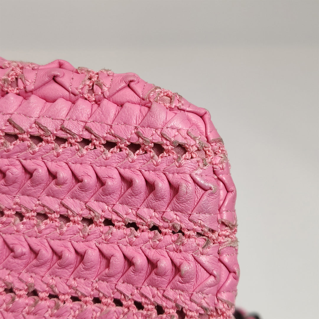 Chanel Mini Pink Crochet Embroidered Bag