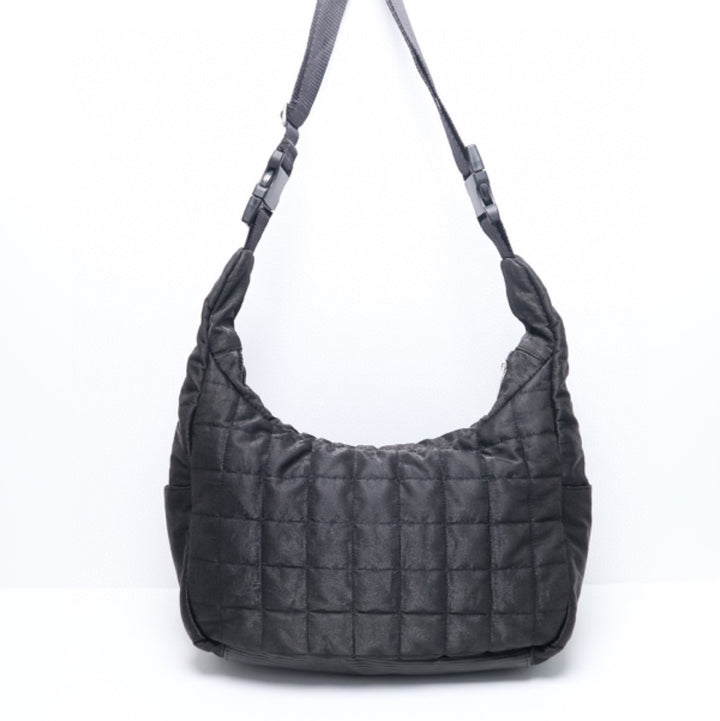 Chanel Sport Line Double Pockets Black Nylon Shoulder Bag