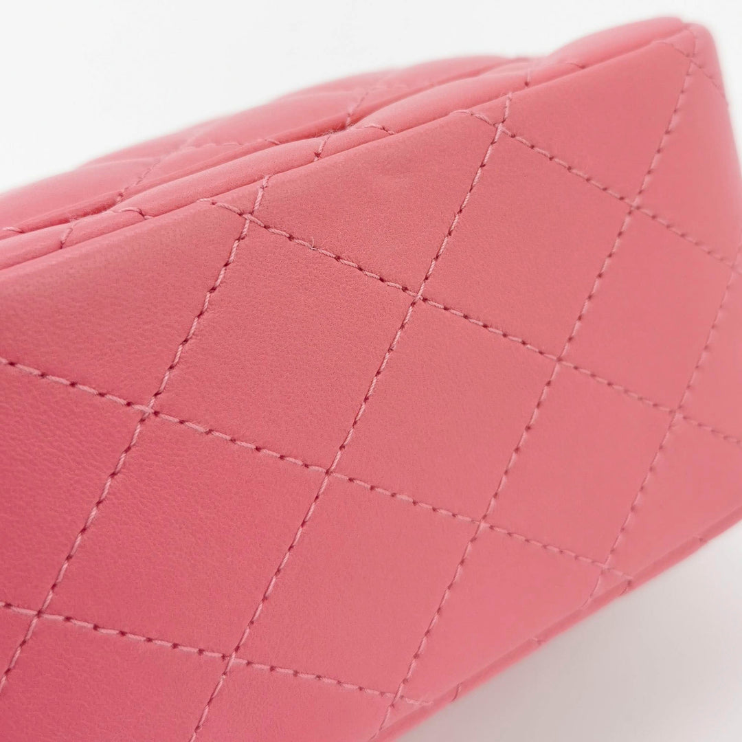 Chanel Mini Square Flap Bag in Pink Lambskin