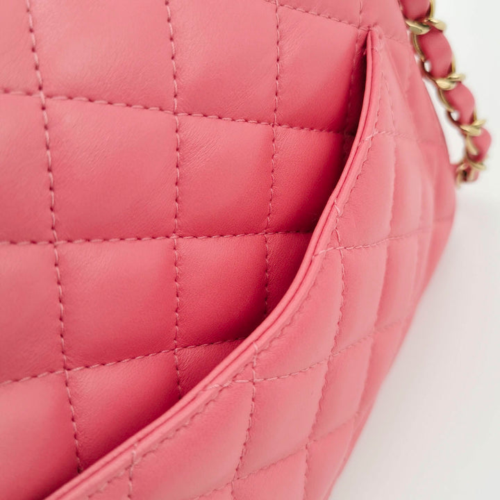 Chanel Mini Square Flap Bag in Pink Lambskin