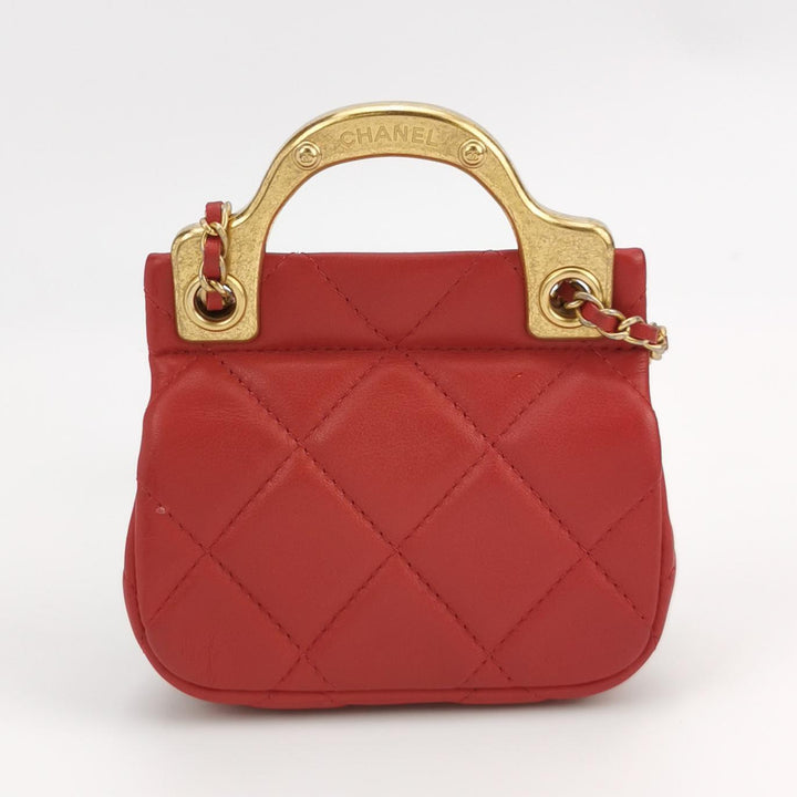 Chanel Lady Handle Flap Mini Bag in Red Calfskin