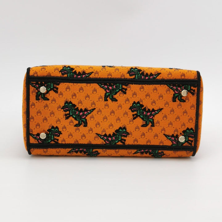 Dior Lady D-Lite Canvas Embroidered Dino Medium Orange