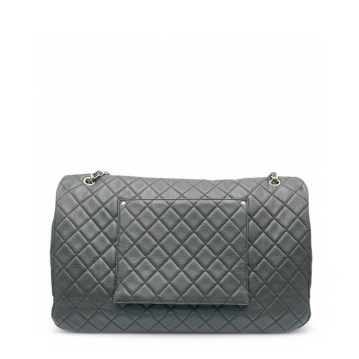 Chanel XXL Travel Flap Bag Khaki Green Leather