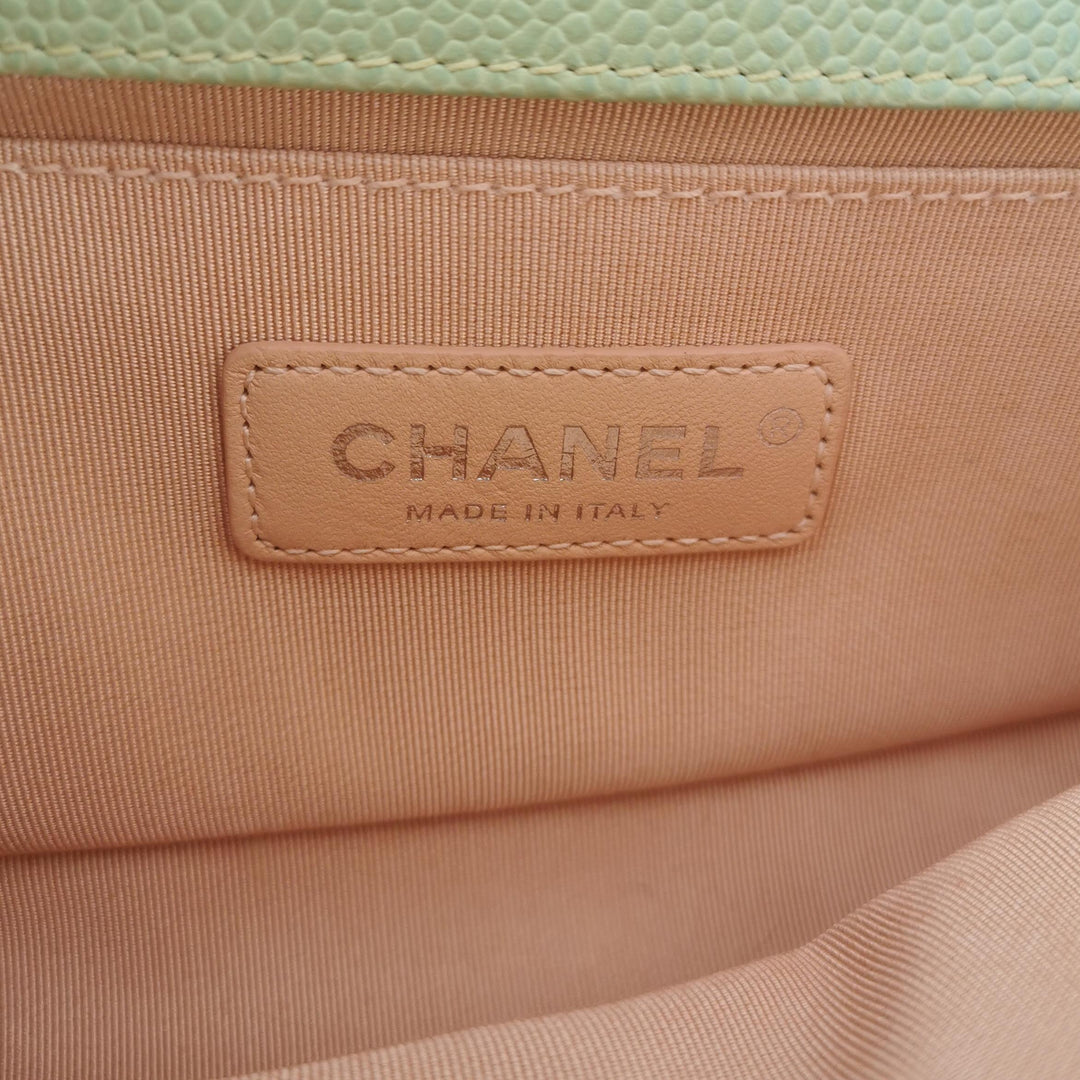 Chanel Boy Flap Bag Small Caviar Quilted Cuba Rainbow Pink Multicolor Silver Hardware