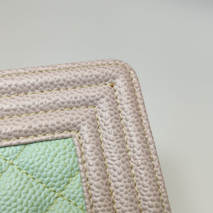 Chanel Boy Flap Bag Small Caviar Quilted Cuba Rainbow Pink Multicolor Silver Hardware