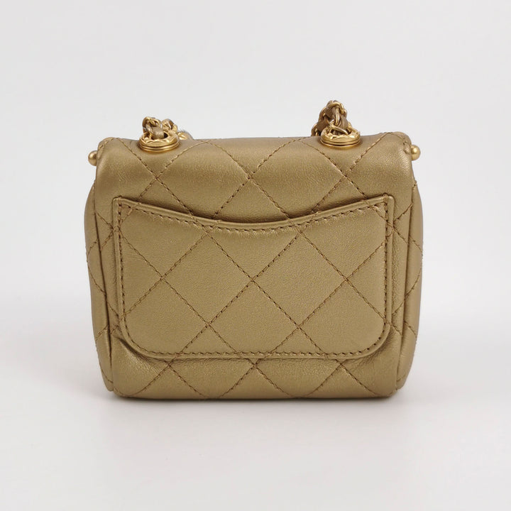 Chanel My Crush Flap Bag Small Metallic Quilted Lambskin Gold Hardware