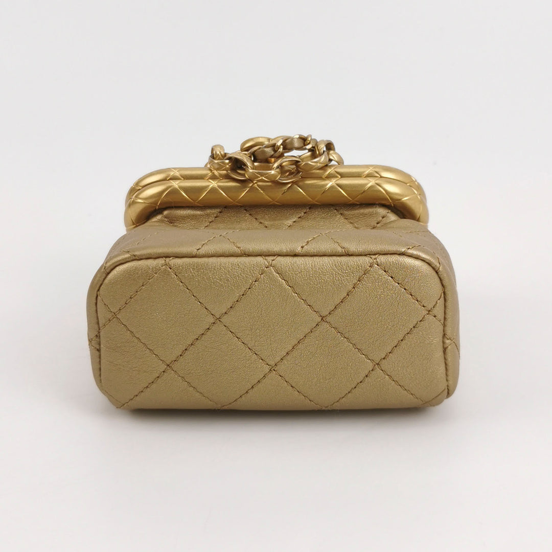 Chanel My Crush Flap Bag Small Metallic Quilted Lambskin Gold Hardware