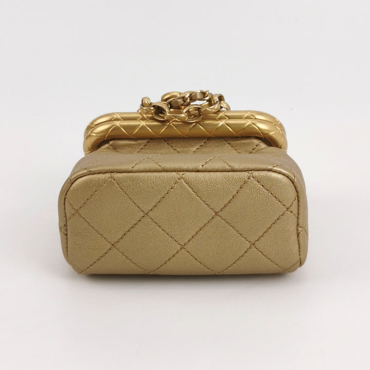 Chanel My Crush Flap Bag Small Metallic Quilted Lambskin Gold Hardware