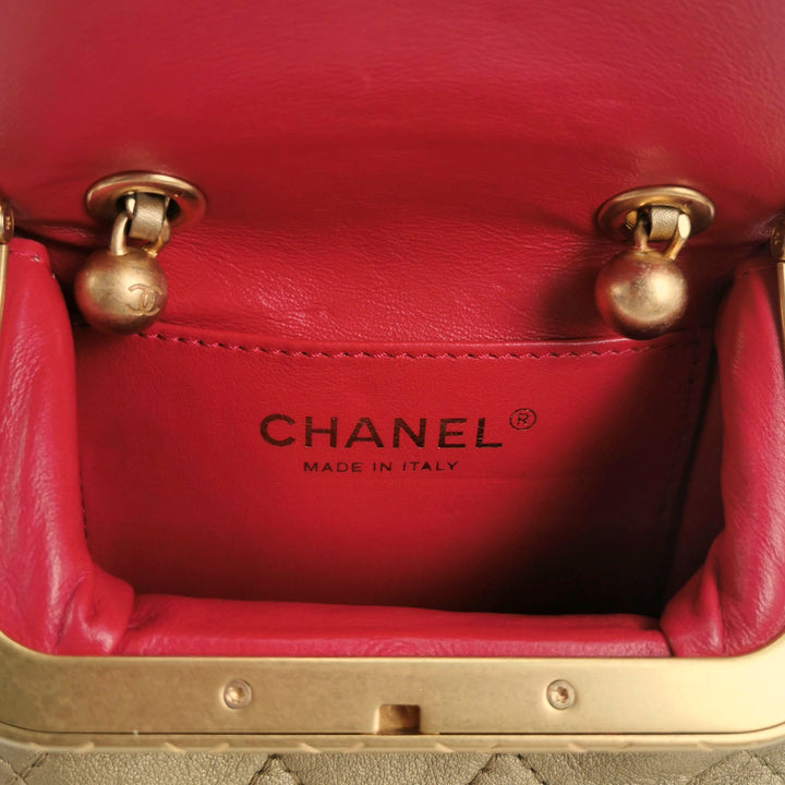 Chanel My Crush Flap Bag Small Metallic Quilted Lambskin Gold Hardware