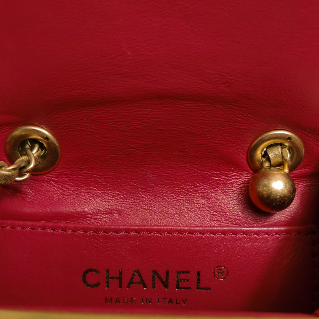 Chanel My Crush Flap Bag Small Metallic Quilted Lambskin Gold Hardware