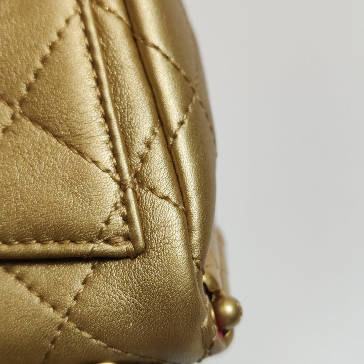 Chanel My Crush Flap Bag Small Metallic Quilted Lambskin Gold Hardware