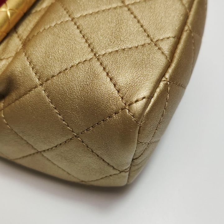 Chanel My Crush Flap Bag Small Metallic Quilted Lambskin Gold Hardware