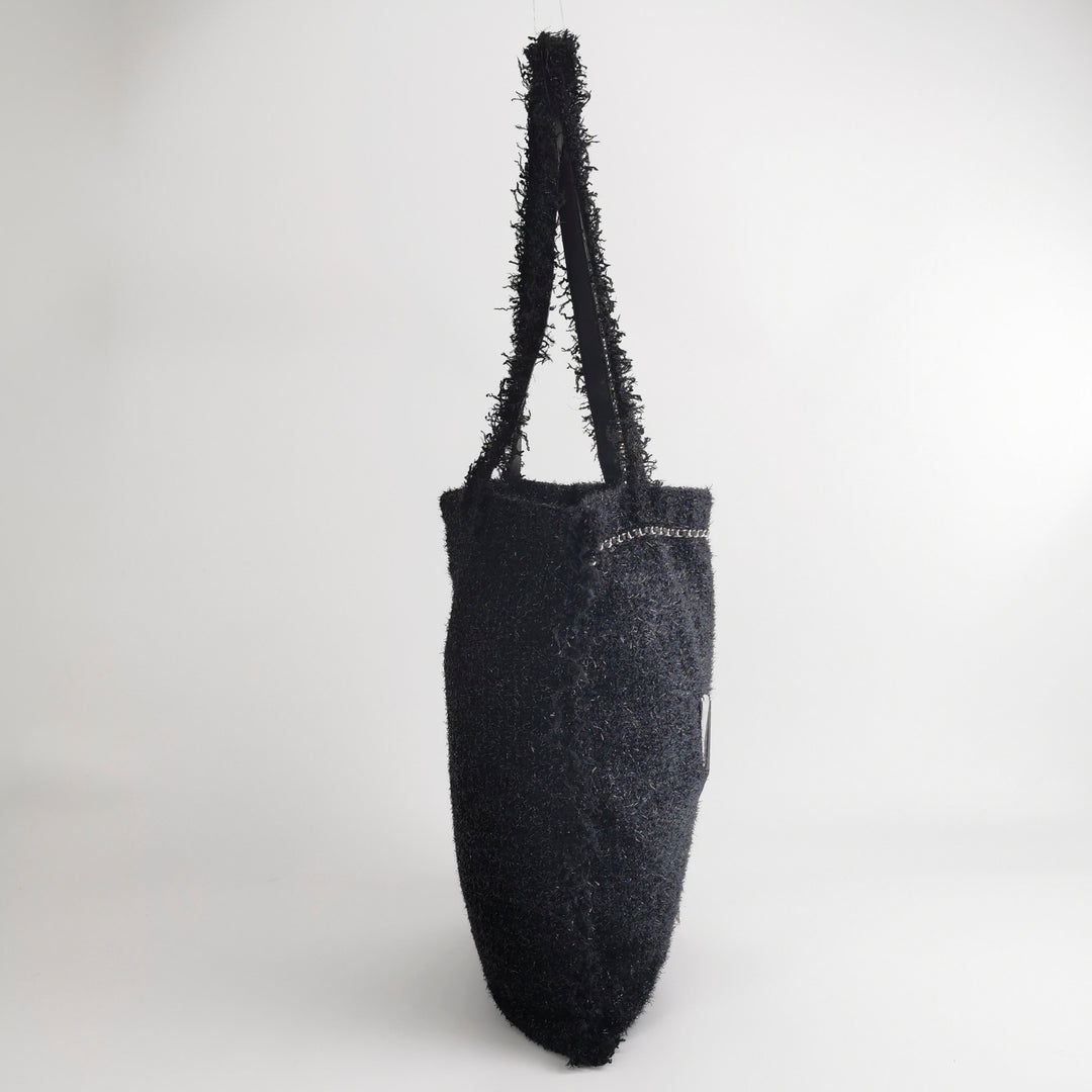 Chanel Rocket Tote Bag Large Black Tweed Boucle Ruthenium Hardware
