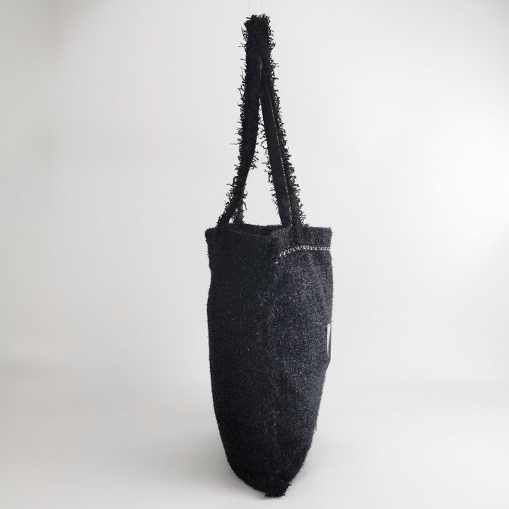 Chanel Rocket Tote Bag Large Black Tweed Boucle Ruthenium Hardware